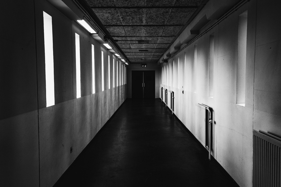 A hallway of a prison
