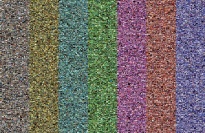 Colored bars created by composite grid of thousands of photographs.